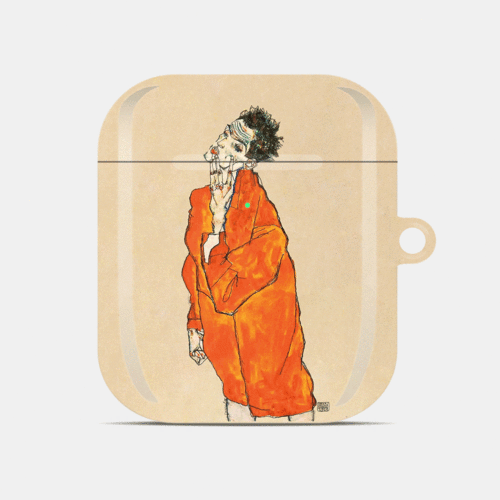 [케이스뮤지엄 명화 에어팟 케이스][에곤 쉴레] 오렌지색 자켓을 입은 자화상